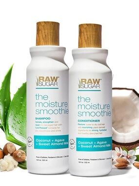 RAW Sugar The Moisture Smoothie Coconut + Agave Shampoo & Conditioner - White